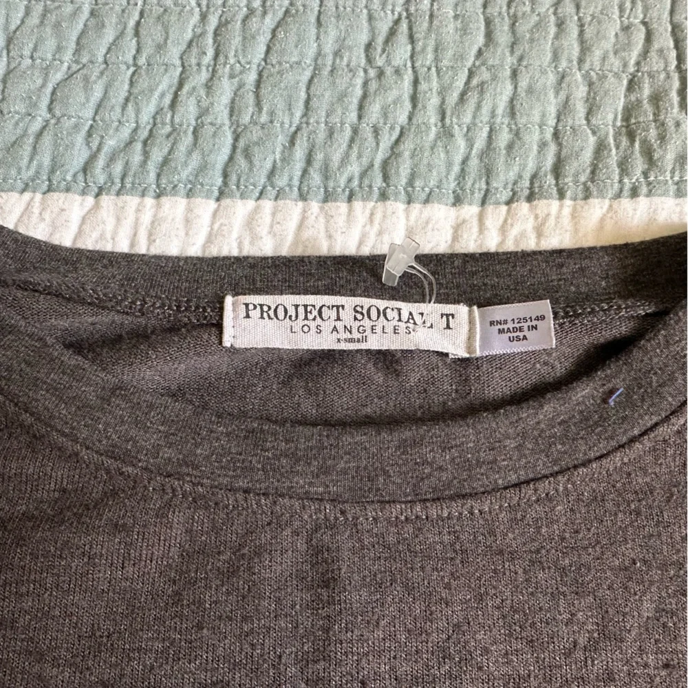 Project Social T Here Today Gone to Malibu XS Gray Pullover Long Sleeve
